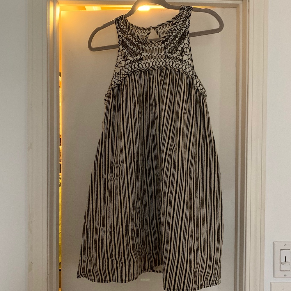 Urban Outfitters Black & Tan Striped Open Back Tank Dress